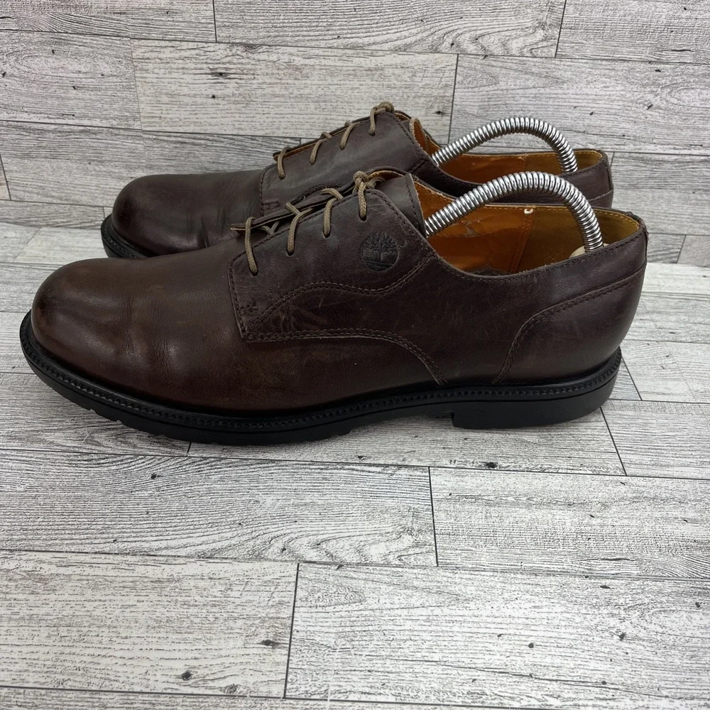 Timberland Brown Leather Waterproof Oxford Lace Up‎ Shoes 93076 Men Size 10M